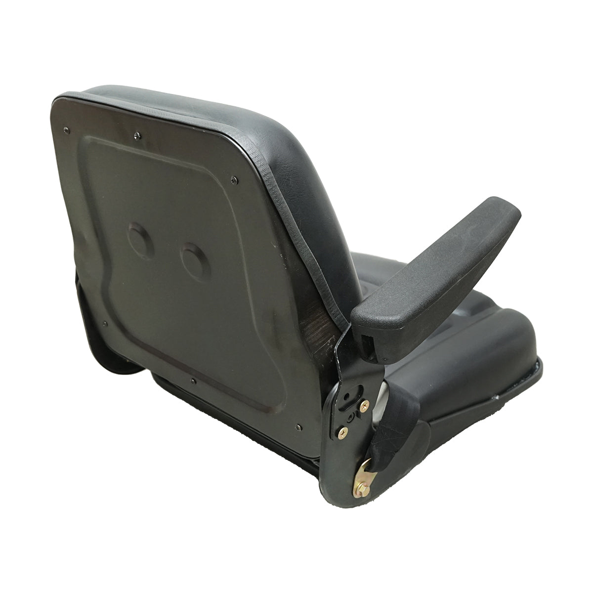 Universal chair with seat belt and armrests for agricultural or industrial machines, forklift