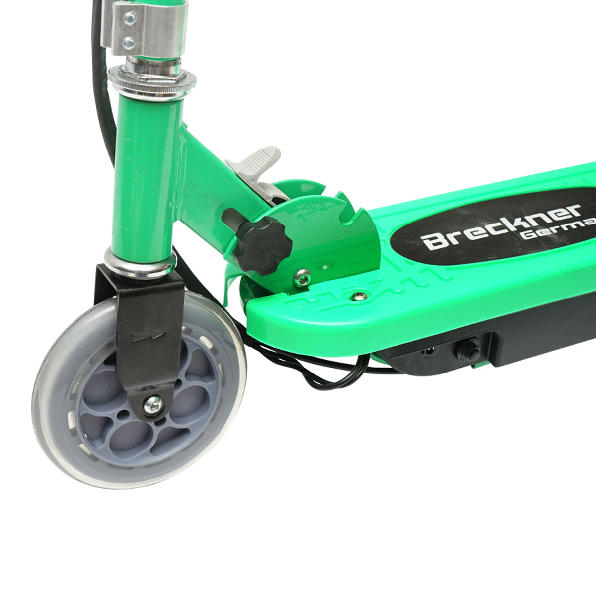 Green electric scooter 120W 24V 4.5Ah for children, maximum weight 65Kg, maximum speed 12km/h Breckner Germany