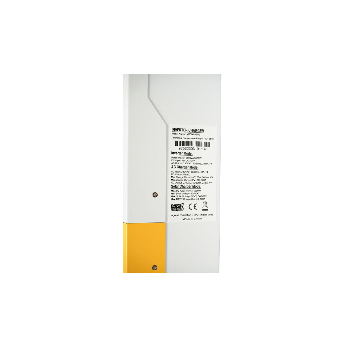 OFF-GRID solar inverter, hybrid 5.5KW M5500-48PL, 100A, with parallel function Breckner Germany