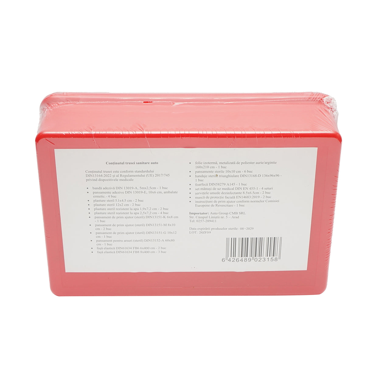 Car safety kit, mandatory legislative first aid package, medical kit, fire extinguisher, 2 warning triangles Breckner Germany