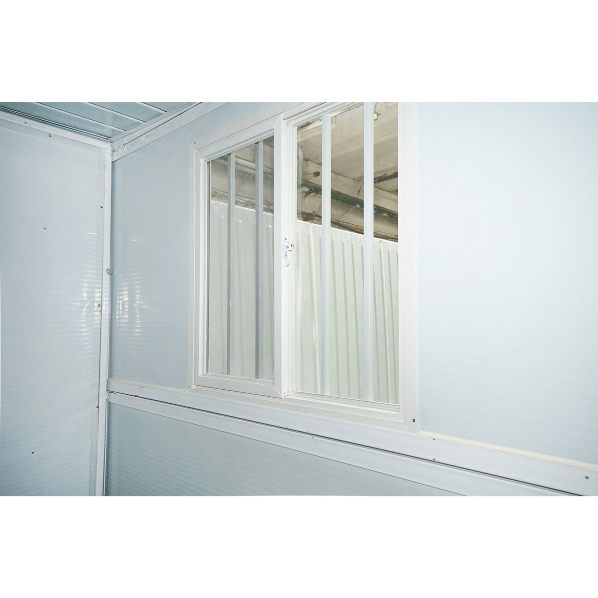 Container type house, folding office 5800x2460x2510mm with door and 2 windows, electrical installation