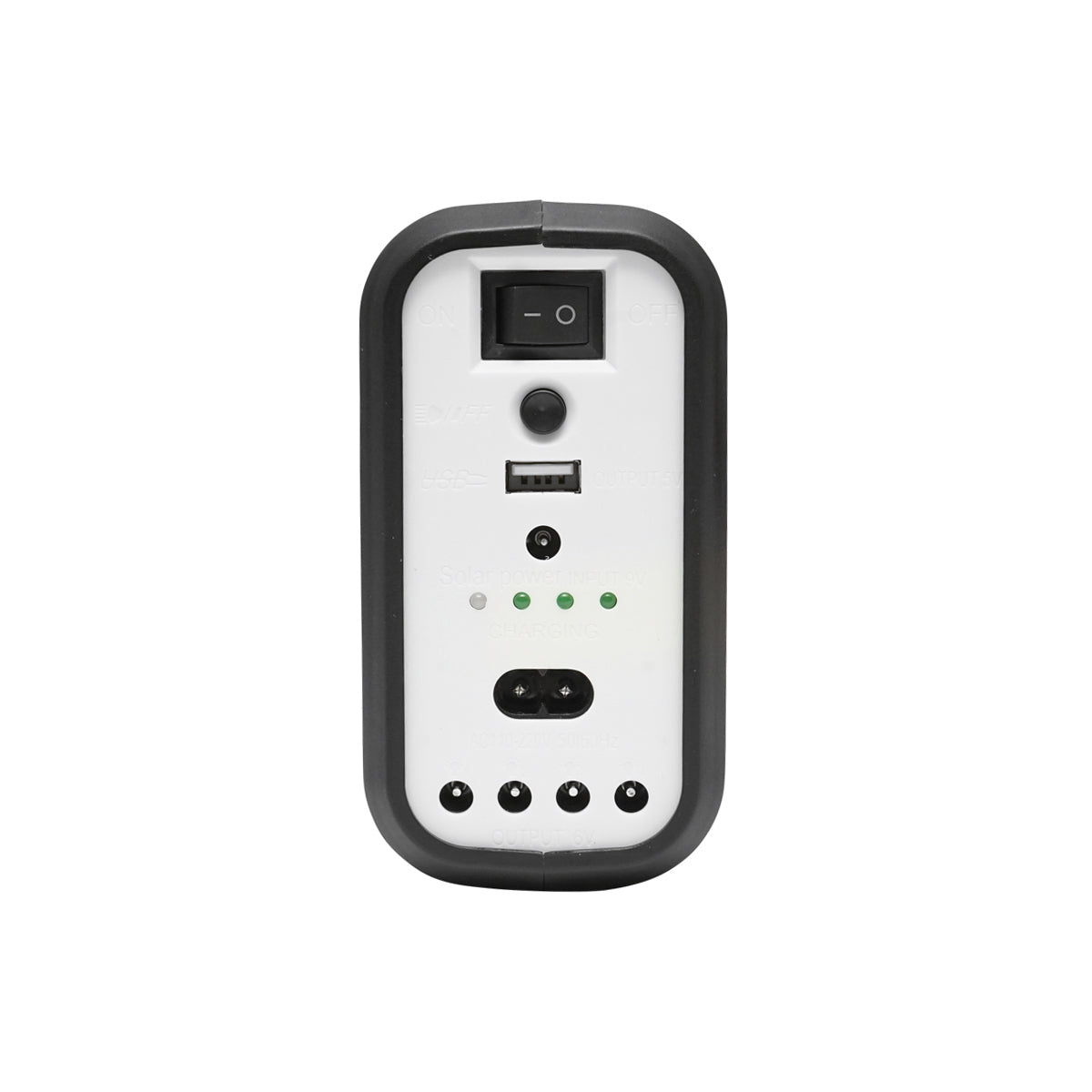 Portable LED lighting kit with 3 bulbs/projector, solar panel, and 6V, 4.5Ah battery for fishing camping GD-8017