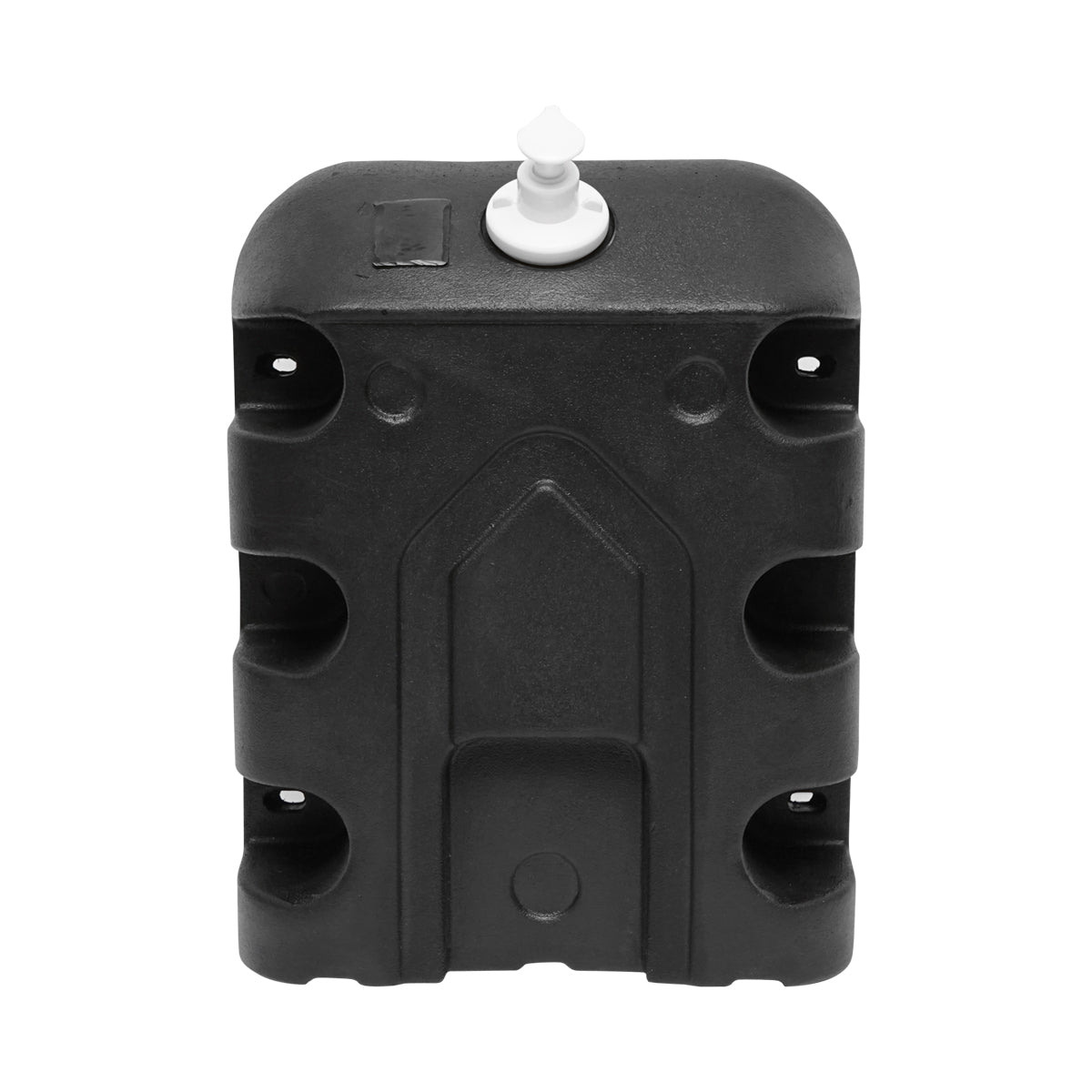 30L water tank with tap and 250ml soap dispenser. black plastic 332x420x331 mm