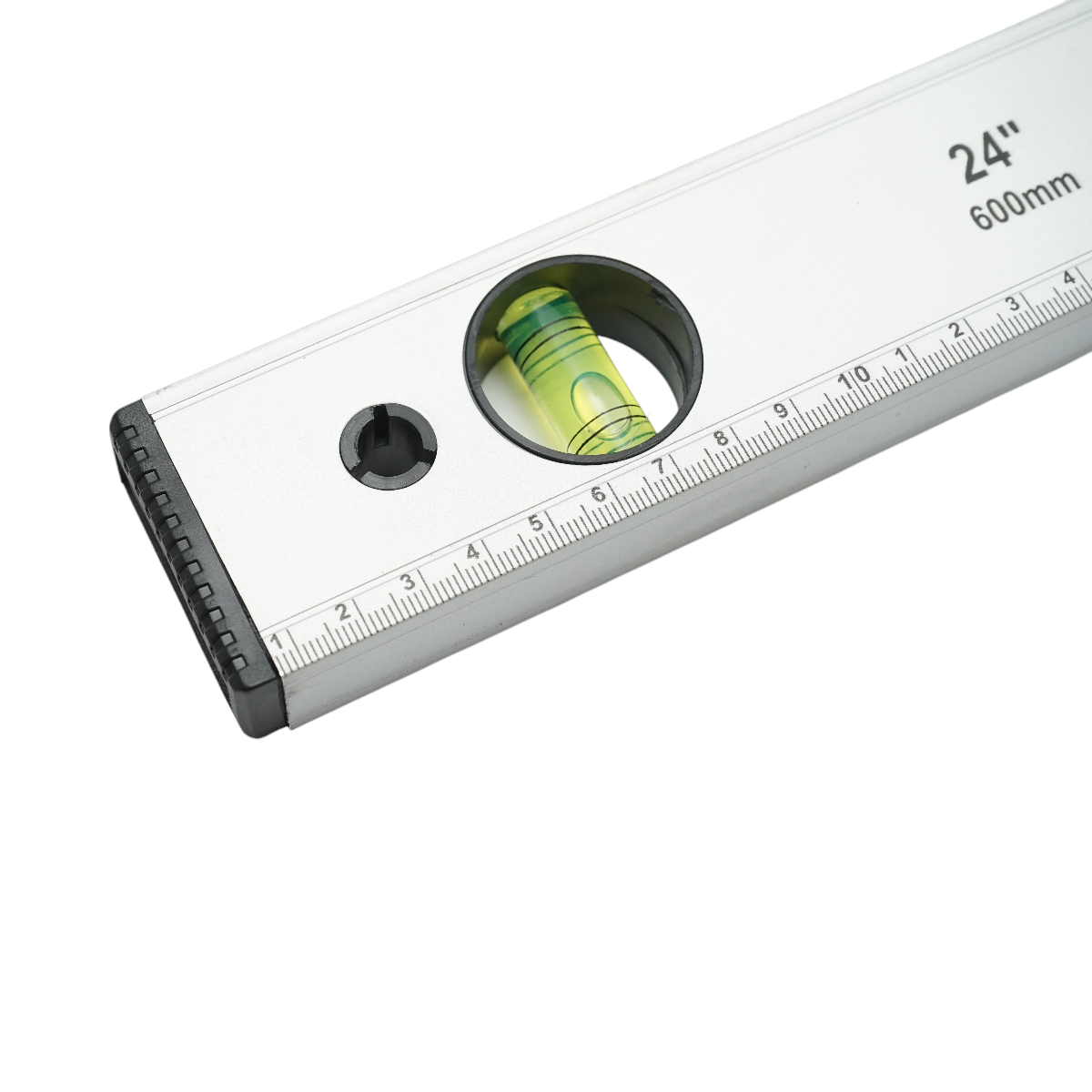 Magnetic aluminum level 600mm, 3 level bubbles, graduated ruler 0-60cm Crownman