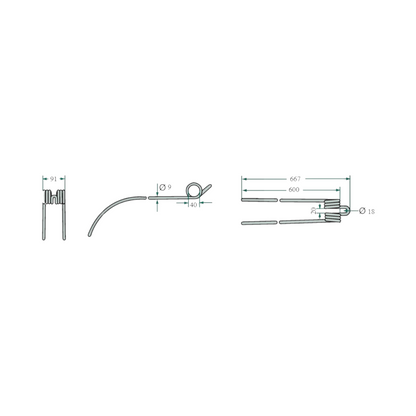 Elastic claw for Deutz Fahr rake