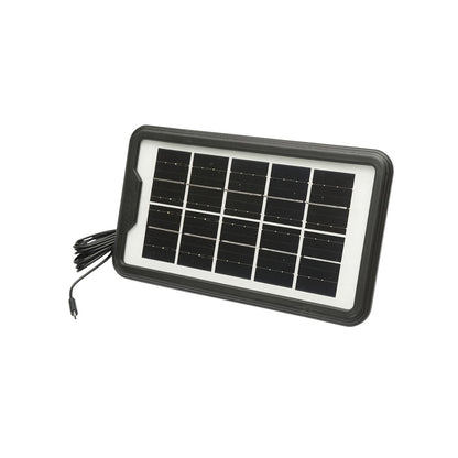 Portable LED lighting kit with 4 bulbs/projector, FM radio, solar panel, and 3.7V, 10000 mAH battery for fishing camping GD-8072