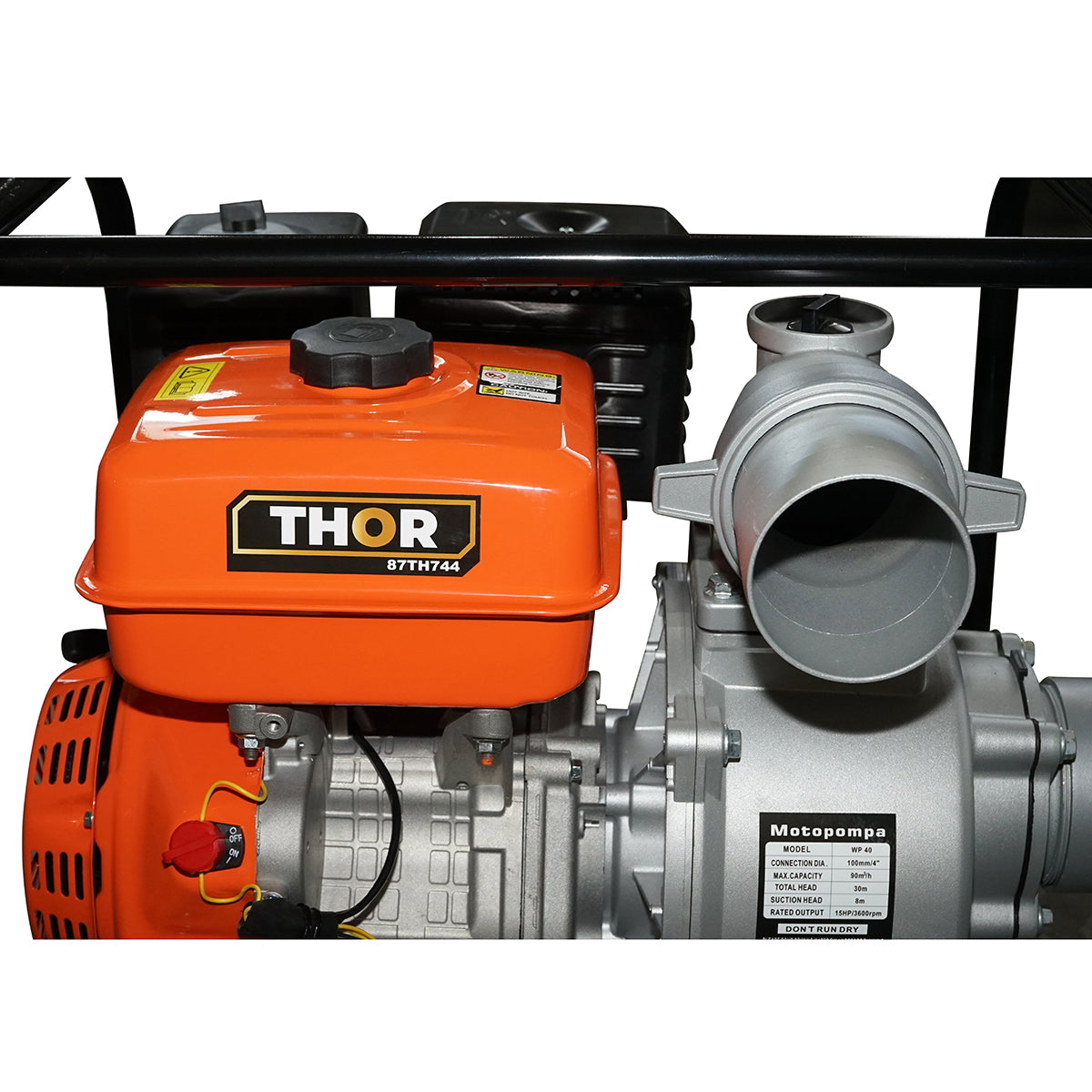 Gasoline motor pump WP40 13HP maximum flow rate 80m3/h suction depth 7m discharge height 28m Thor