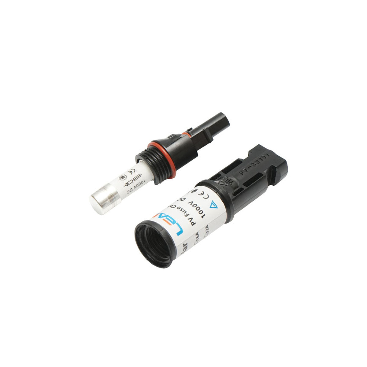 MC4 connector with fuse safety 10x38mm, 15A, 1000V DC for photovoltaic solar systems IP67 Leader