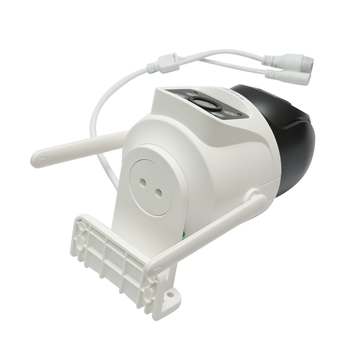 6 MP dual lens surveillance camera, P2P WIFI 2.4GHz, 360 degree PTZ rotation with motion sensor, siren, human detection, and iCSee app