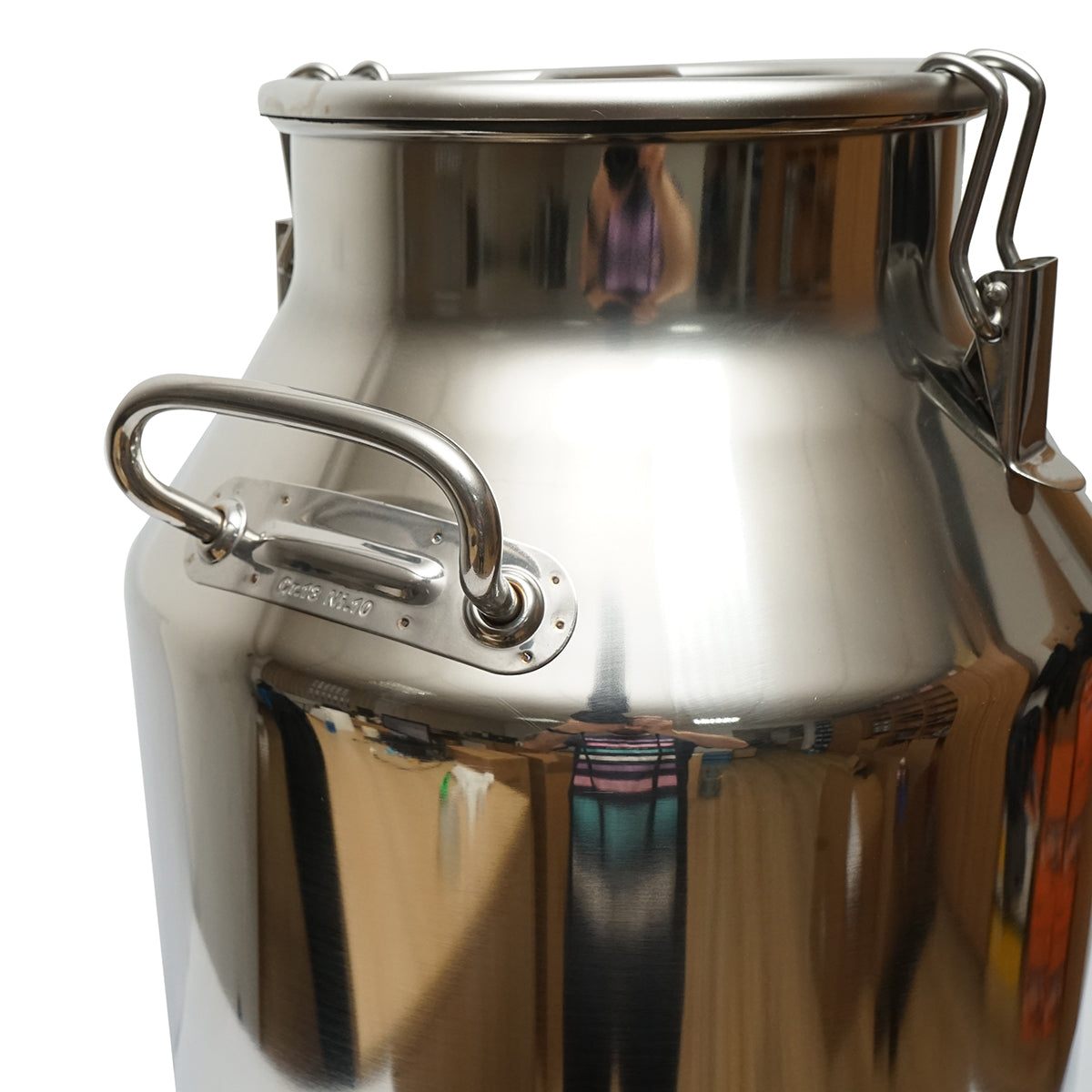Stainless steel milk can with lid 50L with tap milking machine for cows Breckner Germany