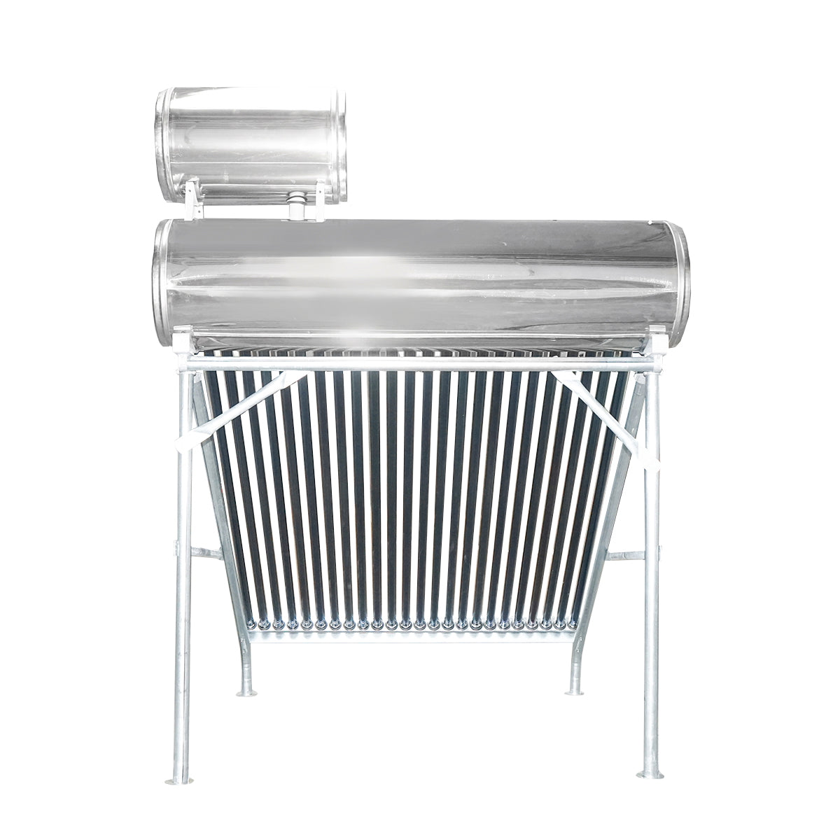 Unpressurized stainless steel solar panel with 24 tubes for hot water, 170L boiler, 1650x2200x1820mm Breckner Germany