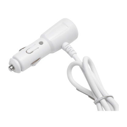 Dual car cigarette lighter adapter 12/24V and 1 USB port 5V 1000mA white