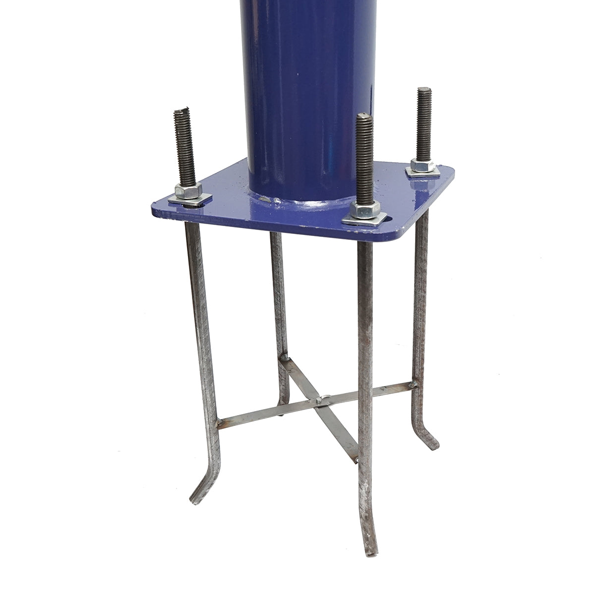 4m illuminated pole made of steel with horizontal arm and concrete mounting flange Breckner Germany