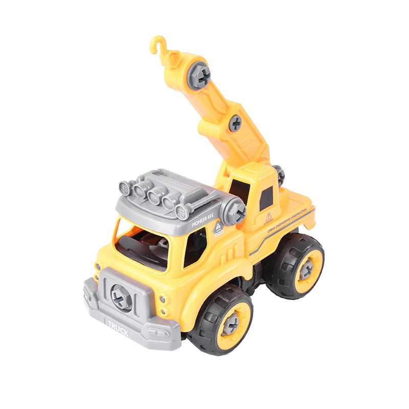 Remote-controlled crane toy construction vehicle that can be assembled DIY