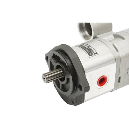 Double hydraulic pump, flow 18+14cm3, rotation direction to the right for Massey Ferguson OEM 3800195M91