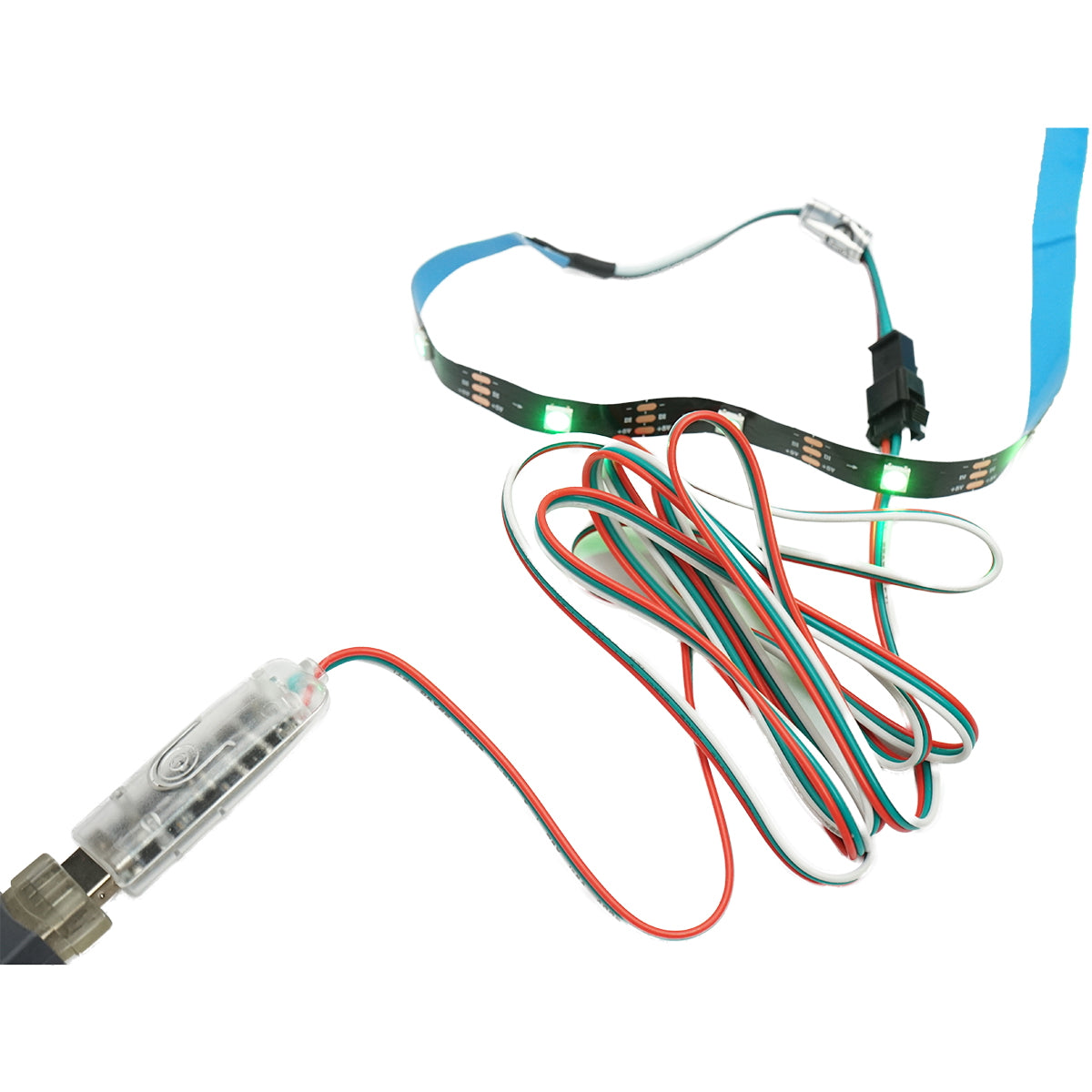 LED strip model fireworks 11x0.5+1x1m 5V, USB, bluetooth, voice control, RGB+IC application Breckner Germany