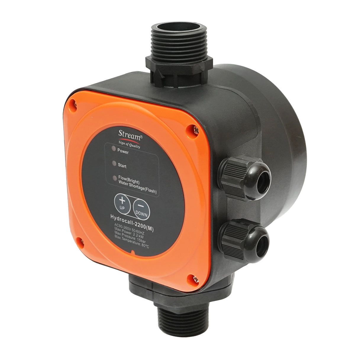 Automatic electronic pressure switch 2.2KW, 220V for water pump, manually adjustable pressure max. 15 bar, HYDROCALL-2200M