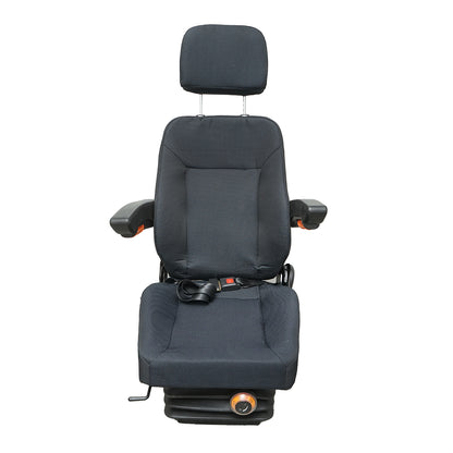 Universal adjustable chair for weight 40-130Kg, armrests and backrest reclining 50-90° for tractor, agricultural, industrial machinery, forklift