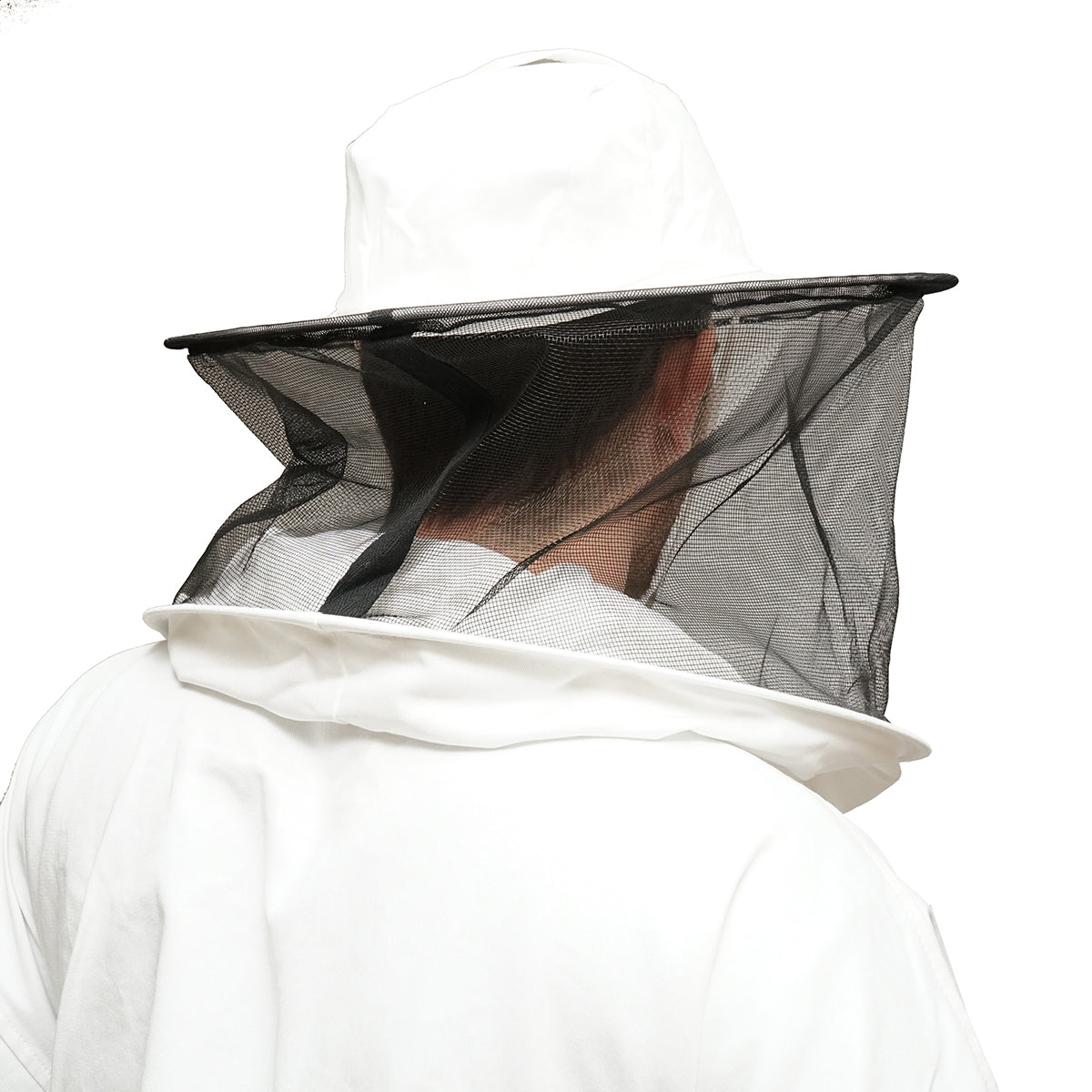 White beekeeping shirt with protective mask size L