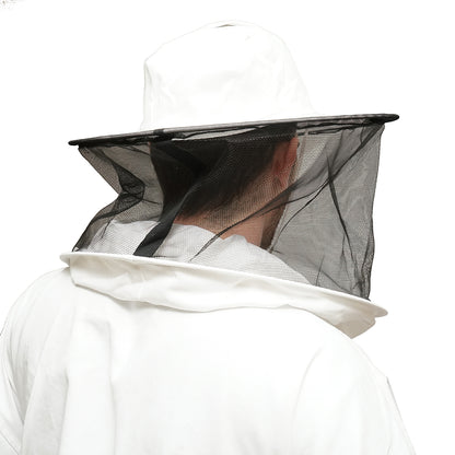 White beekeeping shirt with protective mask size L
