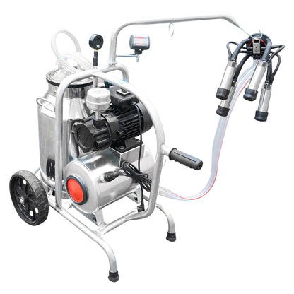 Cow milking machine with 160cc collection group, galvanized chassis, 30L stainless steel tank, 1 station Breckner Germany