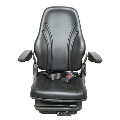 Universal adjustable chair for weight 50-130Kg, armrests and reclining backrest 55-89° for tractor, agricultural machinery, industrial, forklift