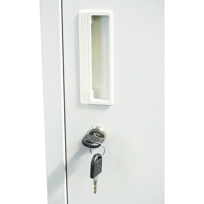 Double metal wardrobe cabinet type locker with 2 secured doors 1850x380x450mm, grey Breckner Germany