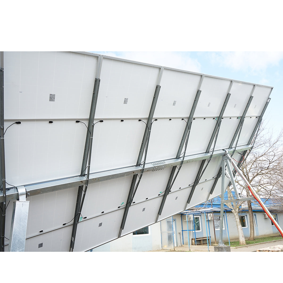 Complete mounting system, automatic solar tracker structure 9 KW, east-west 16 panels of 570W Breckner Germany