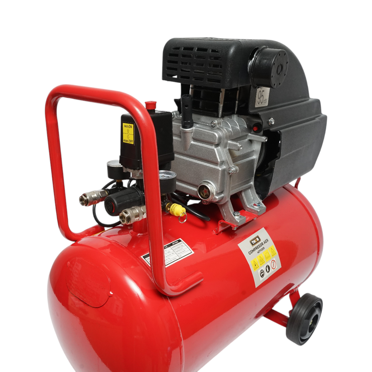 Air compressor with a volume of 50L, motor power 1.5KW/2HP, maximum pressure 8 bar, air intake volume 195L THOR