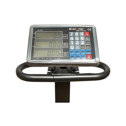 Breckner Germany 1500 Kg platform type electronic floor scale with a folding arm