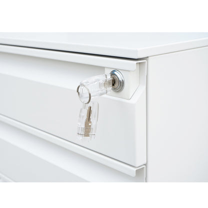 Classifier, metal filing cabinet 3 drawers with wheels 600X390X520mm, RAL7035 Breckner Germany