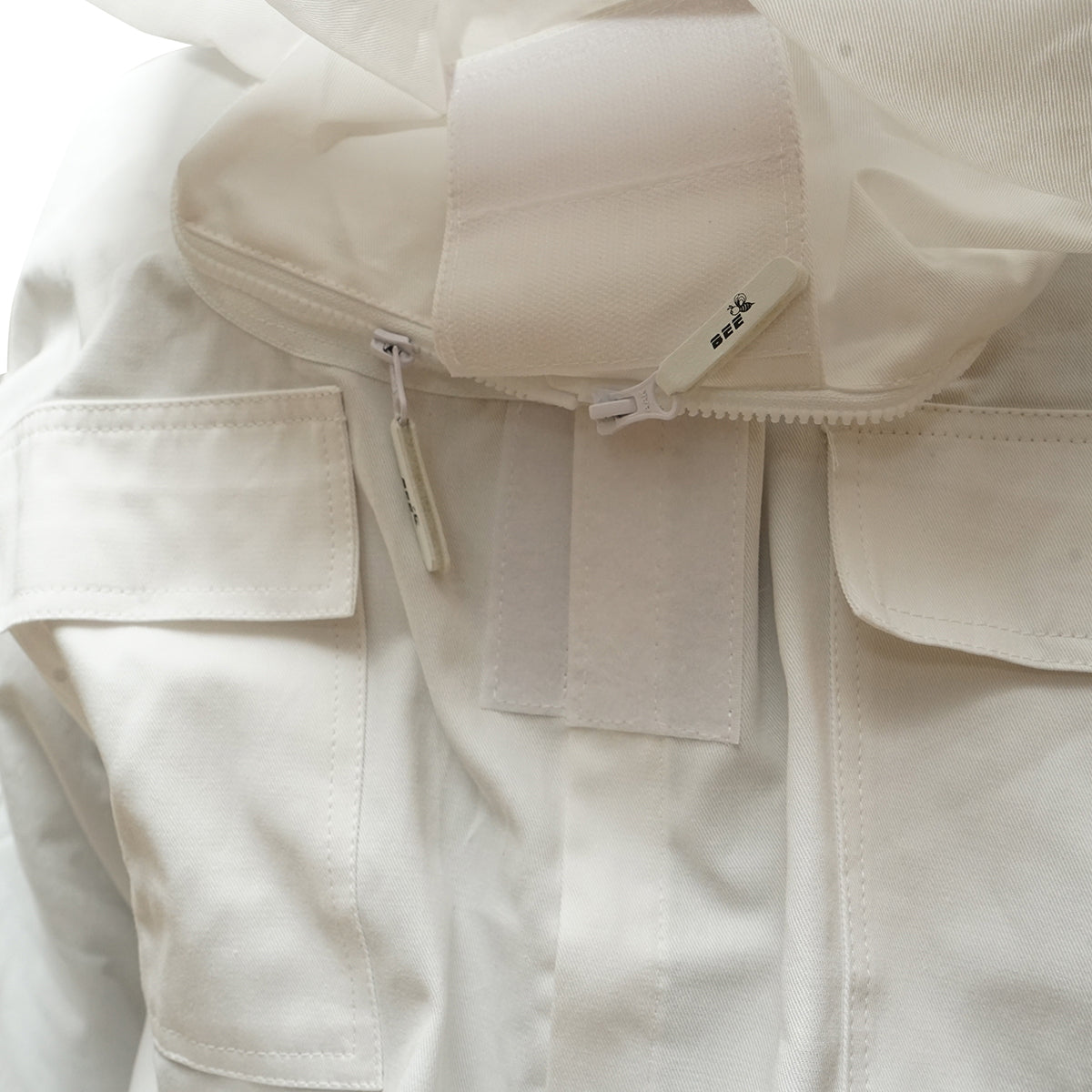 White beekeeping shirt with protective mask size L