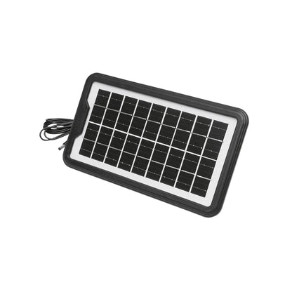 Portable LED lighting kit with 3 bulbs/projector, solar panel, and 6V, 4.5Ah battery for fishing camping GD-17