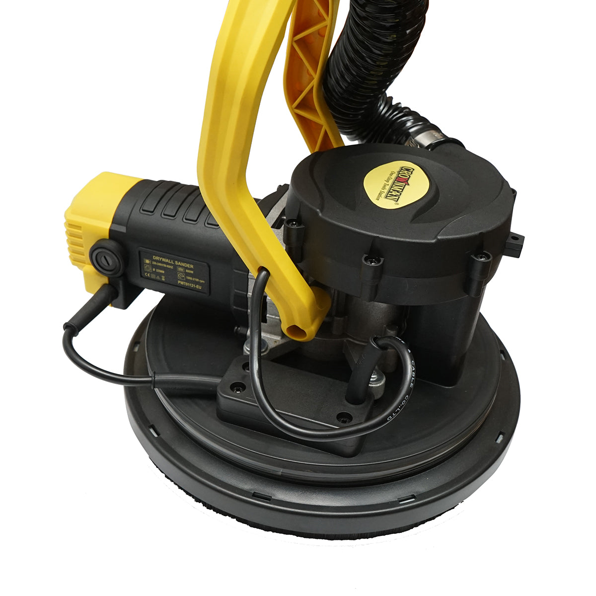 Wall and ceiling sander with vacuum cleaner and bag 880W, 220V, 5 speed settings 1000-2100 r/min, telescopic arm 125-180cm, illuminated head with 72 LEDs, 6 discs 225mm Crownman