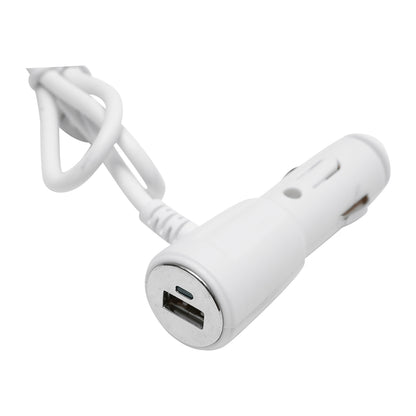 Dual car cigarette lighter adapter 12/24V and 1 USB port 5V 1000mA white