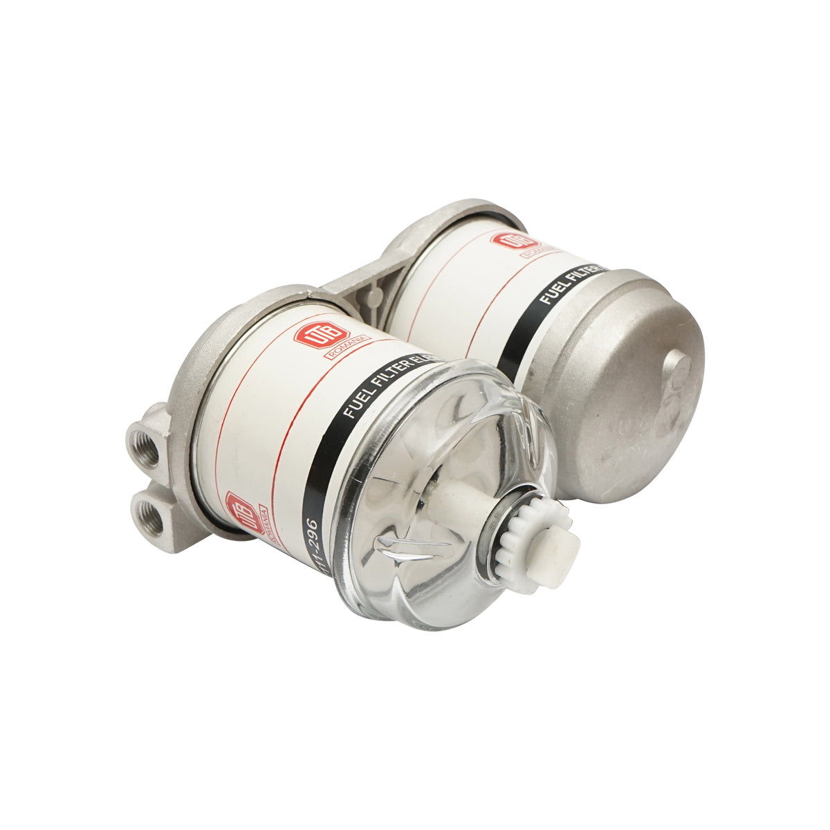 Double diesel filter battery at 90 degrees with glass cap UTB U-650