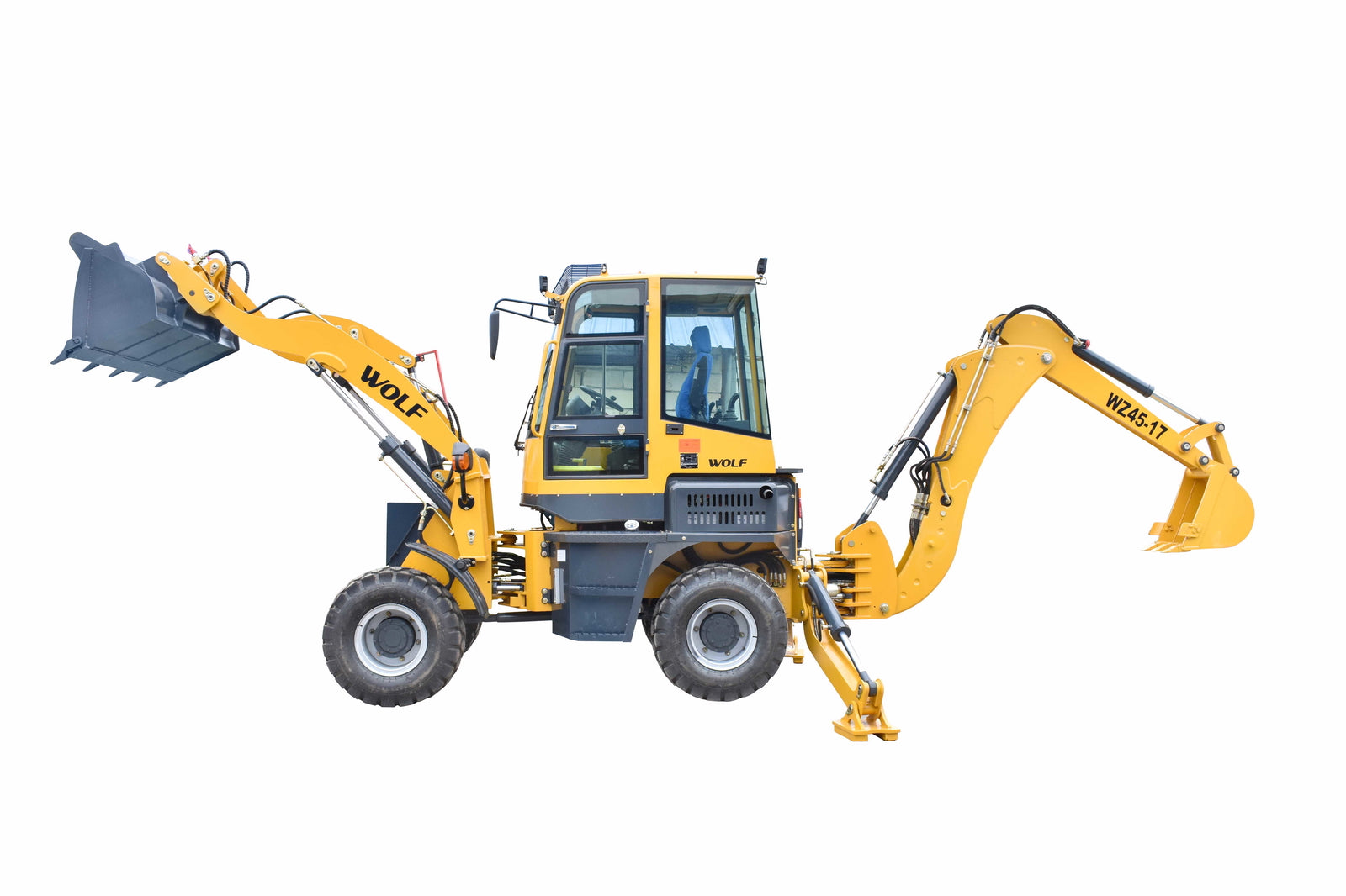 Wolf 1.6T Backhoe Loader, 52HP WZ45-17