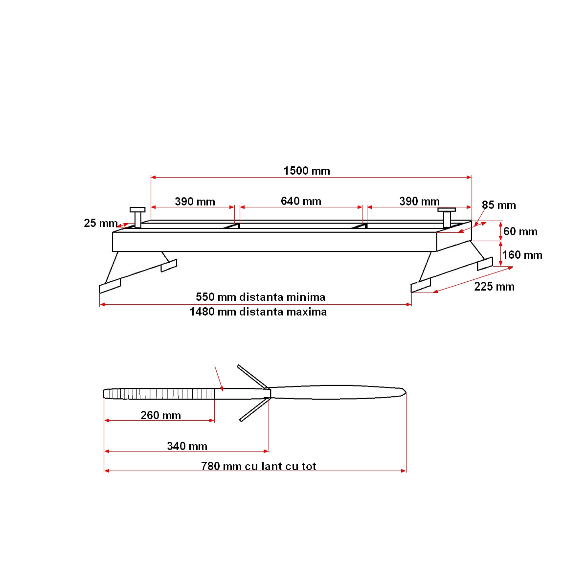 Support bar for cross-type engine Breckner Germany