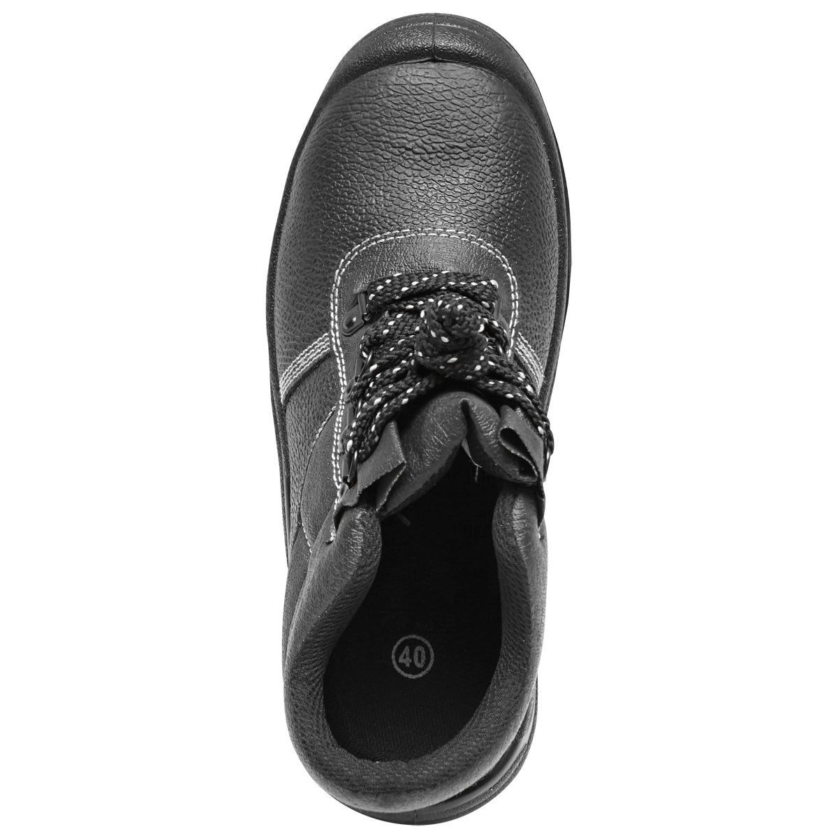 Size 40 safety boots with toe cap and steel sole insert 5001