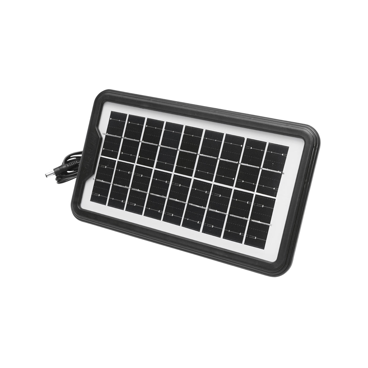 Portable LED lighting kit with 3 bulbs/projector, FM radio, solar panel, and 6V, 4.5Ah battery for fishing camping GD-8071