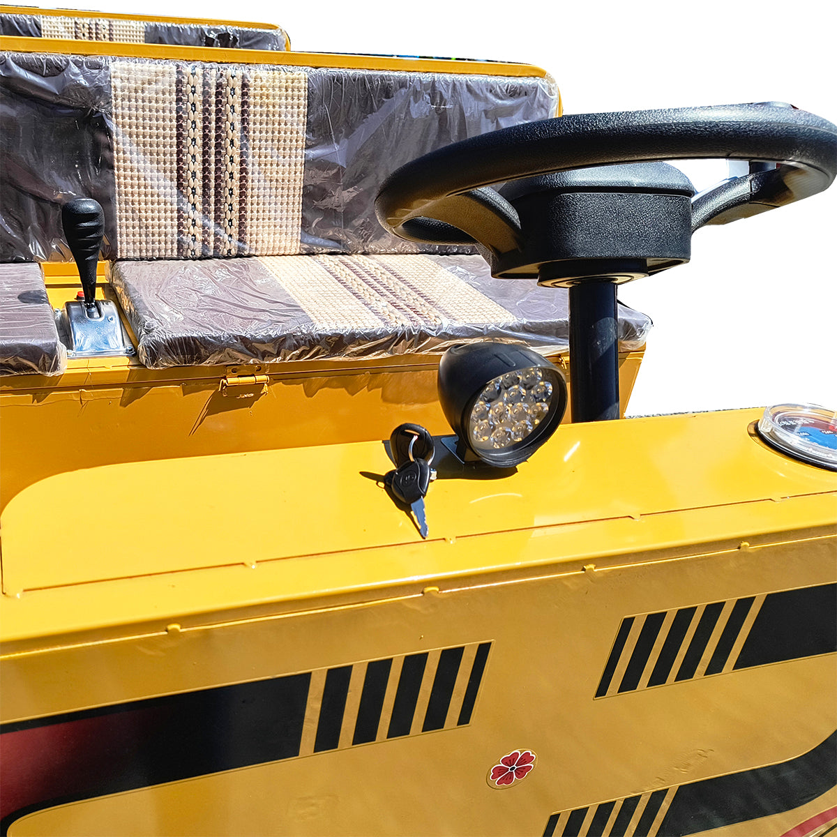 Electric platform trolley with 2 benches for transporting goods, 800W, 48V, 2.5x1.25m maximum load 800Kg THOR