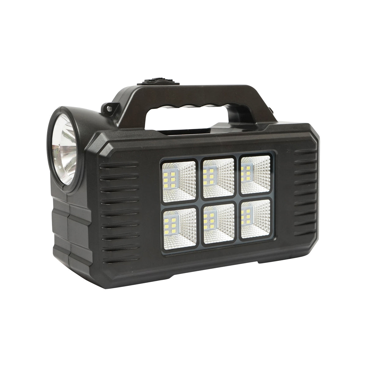 Portable LED lighting kit with 2 bulbs/projector, solar panel and 4000 mAh battery for fishing camping GD-8077