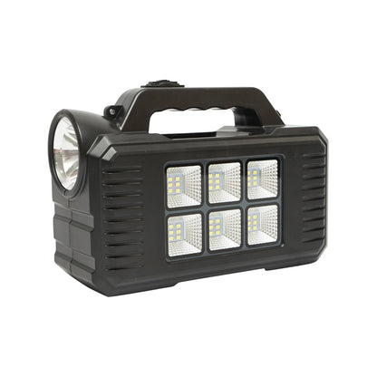Portable LED lighting kit with 2 bulbs/projector, solar panel and 4000 mAh battery for fishing camping GD-8077