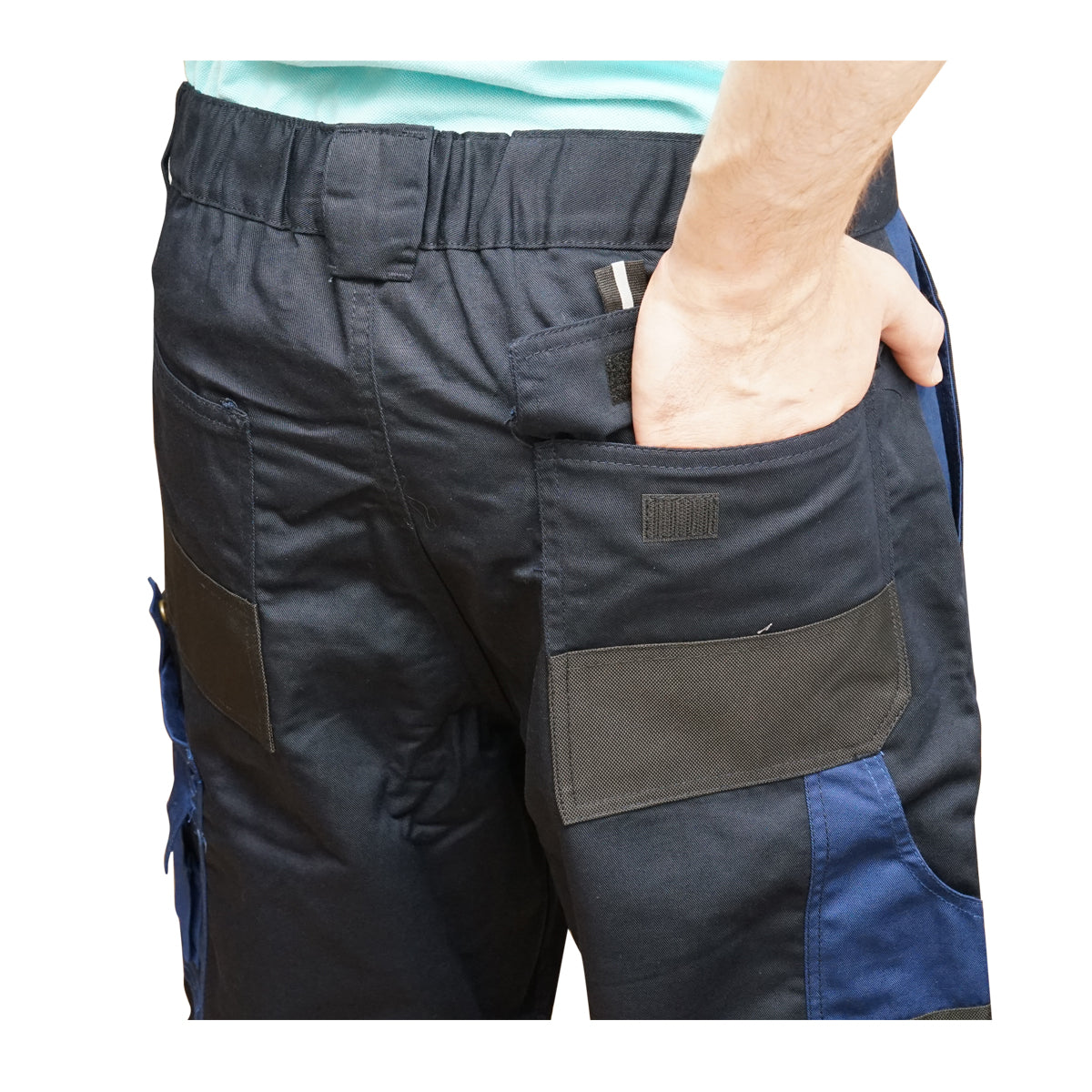 Work pants, polyester with cotton, navy blue, L Breckner Germany