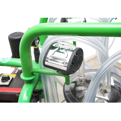 Milk milking machine for 2 cows with a 40L stainless steel bottle, vacuum reservoir Breckner Germany