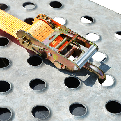 Car wheel anchoring strap 2.5m, hooks and ratchet Breckner Germany