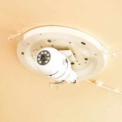 Smart-bulb PTZ surveillance camera, WIFI 2.4G 1080P, E27 bulb type with motion sensor and Tuya application Breckner Germany