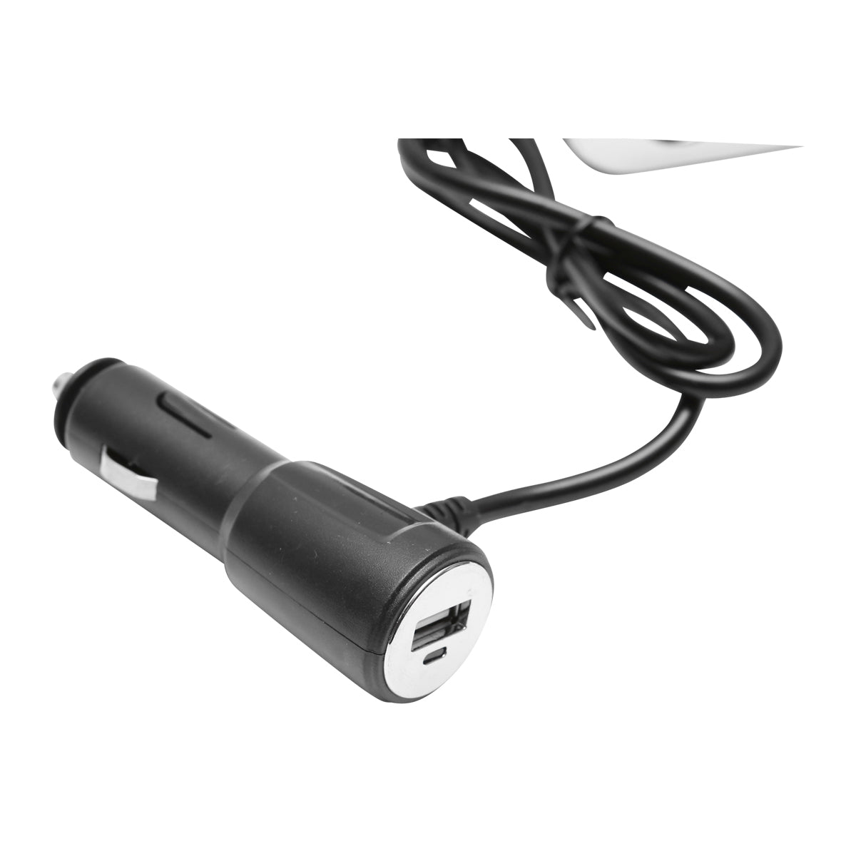 Triple car lighter adapter 12/24V black with individual switch and 1 USB port 5V 2.1A