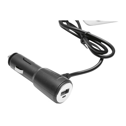 Triple car lighter adapter 12/24V black with individual switch and 1 USB port 5V 2.1A