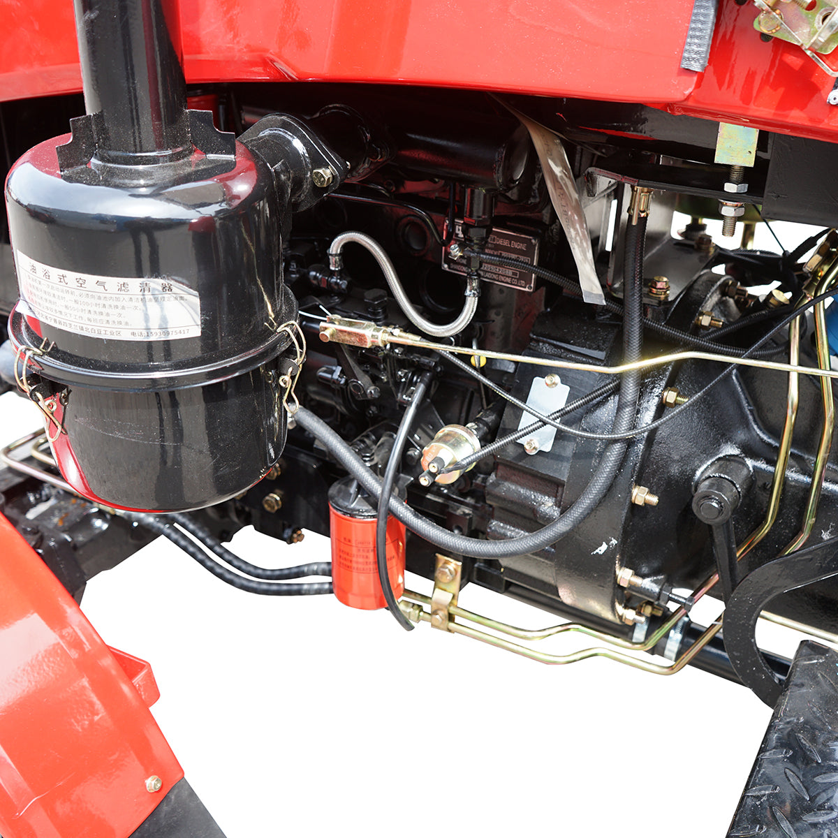 25 HP 4x4 tractor, red with a semi-cab, series 244